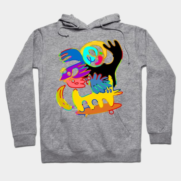 animal party Hoodie by Angel Rivas